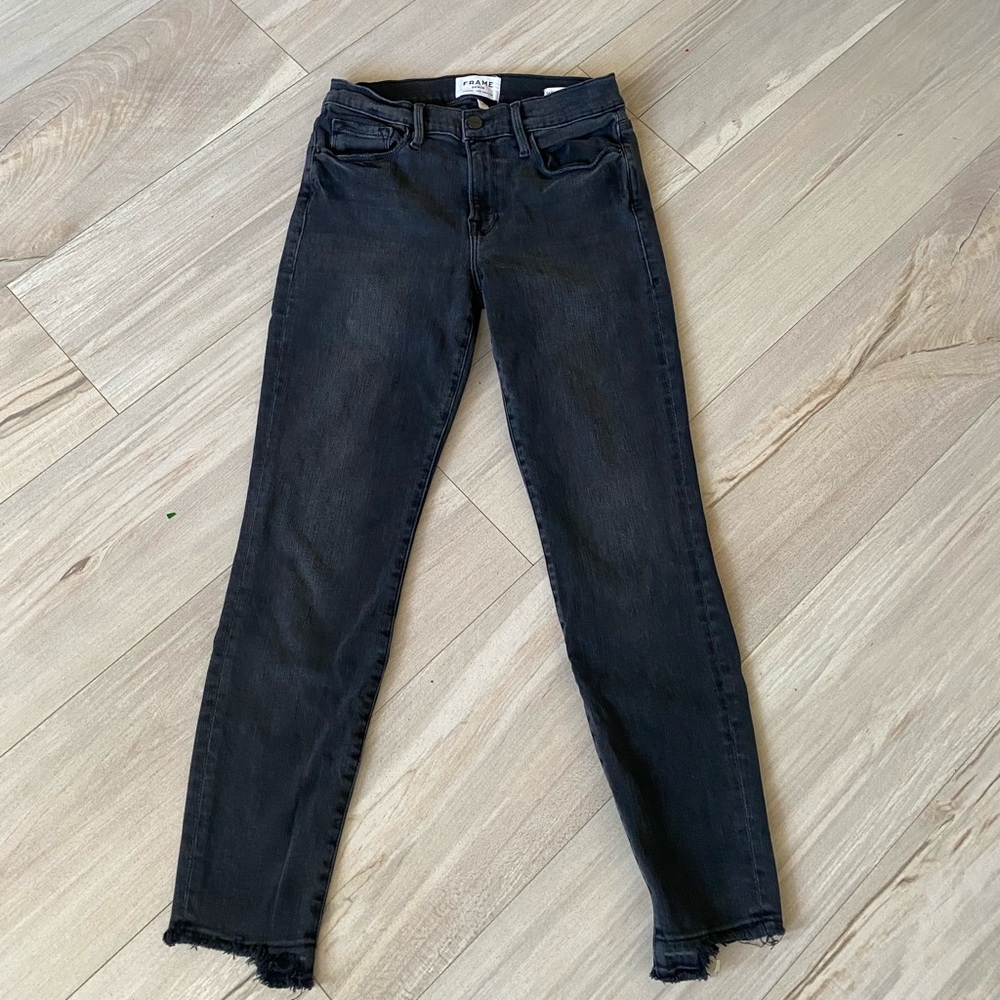 FRAME Skinny Jeans Raw Hem